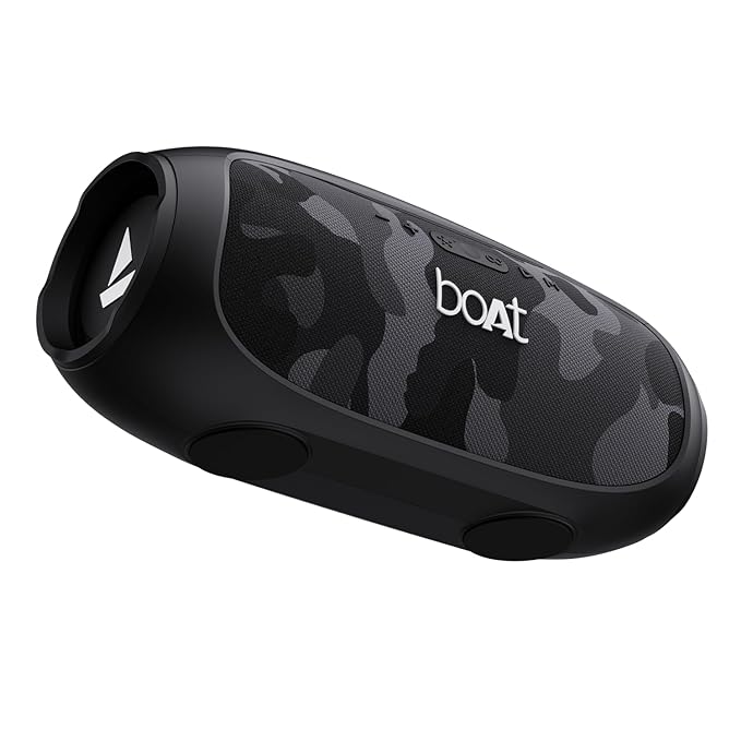 boAt Stone 1800 Bluetooth Speaker with 90 W RMS Sound, RGB LEDs, EQ Modes, IPX6,BT v5.3,Multi- Compatibility– Aux&USB, Playback time Up to 5 Hours & Type C Charging(Camo Black)